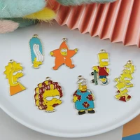 apeur mixed 10pcslot cartoon enamel charms metal gold tone pendants for diy jewelry making