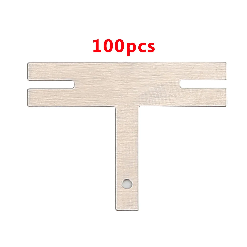 

100pcs T Shaped Nickel Sheets Plates for Battery Pack Steel Belt Strip Spot Welding Connector