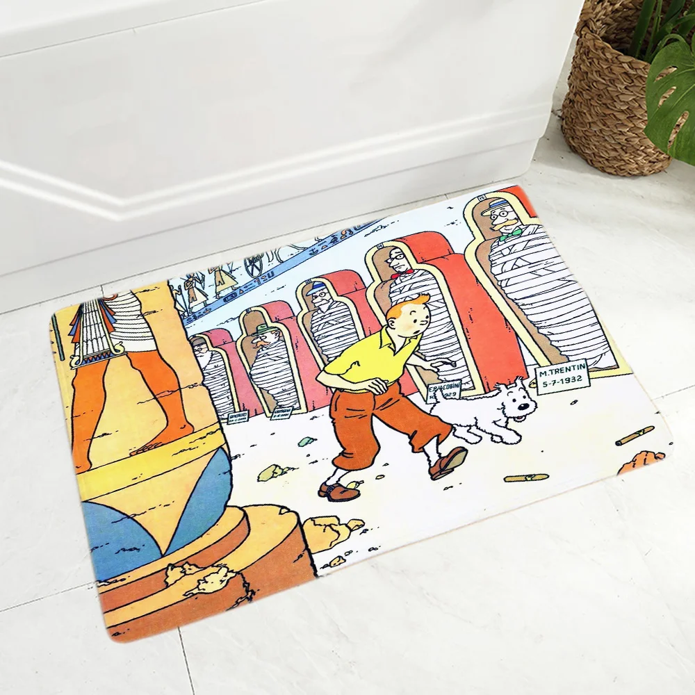 

Room Indoor Bath Mat Entrance Living Carpet Washable Soft Rug For Home And Comfort Adventures of Tintin Bath Mats Lounge Rug 1