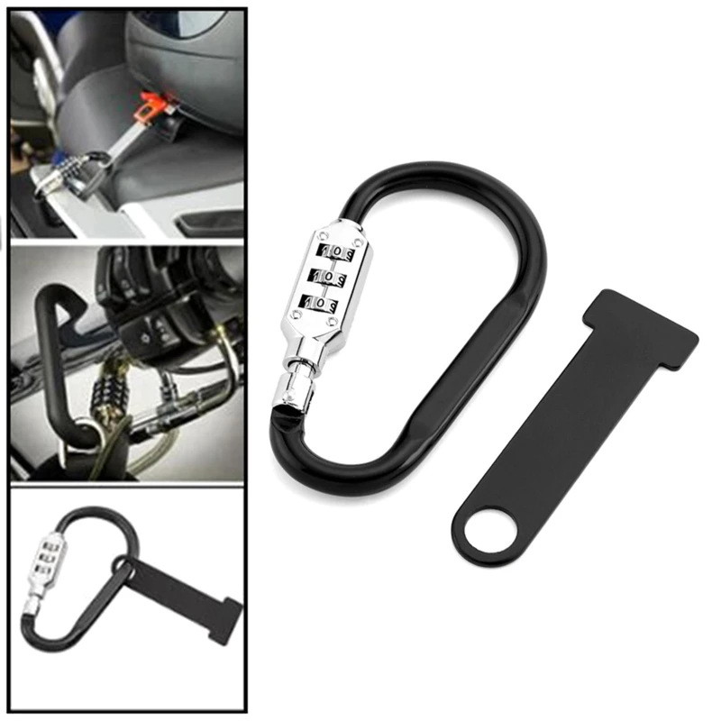 

Combination Carabiner Helmet Lock Fits up to 1.5" Tubing/Handlebars with T-bar GTWS