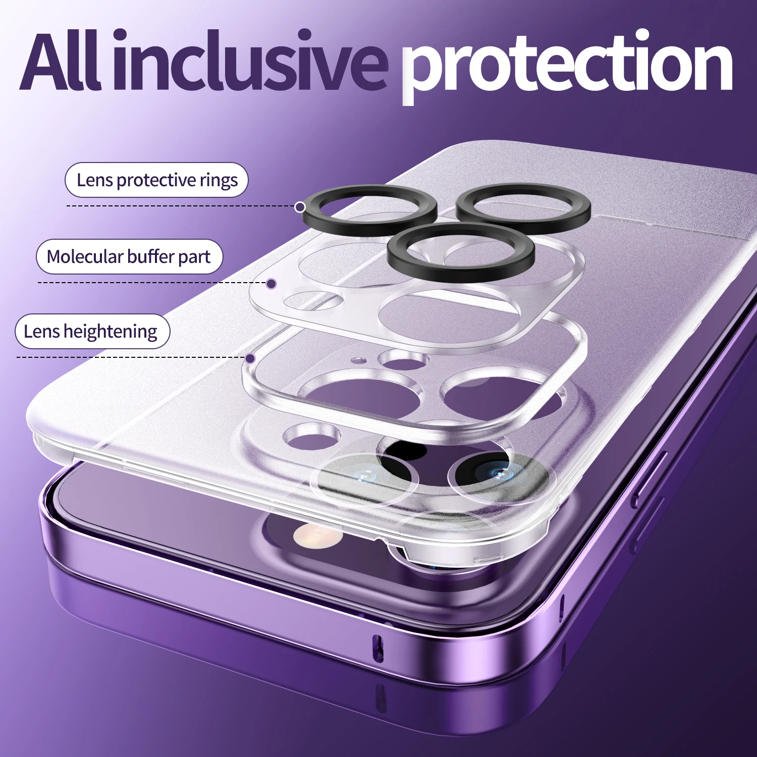 

Luxury Metal Frame Matte Phone Case For iPhon 14 12 13 Pro Max All inclusive Lens Protection Frosted Transparent backplane Cover