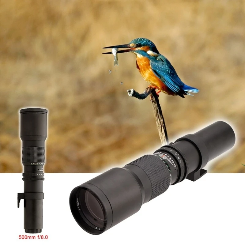 

Compact F8-F32 500mm Manual Focusing Telephoto Lens Telephoto Zoom Lens T-adapter Rings for Digital Camera Accesories