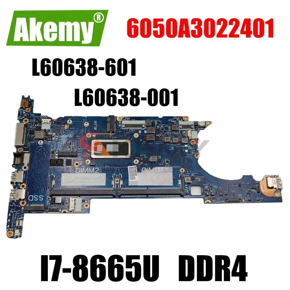 

Akemy For HP EliteBook 830 G6 Laptop Motherboard HSN-I23C 6050A3022401-MB-A01 Mainboard With SRF9W I7-8665U Fully Tested OK