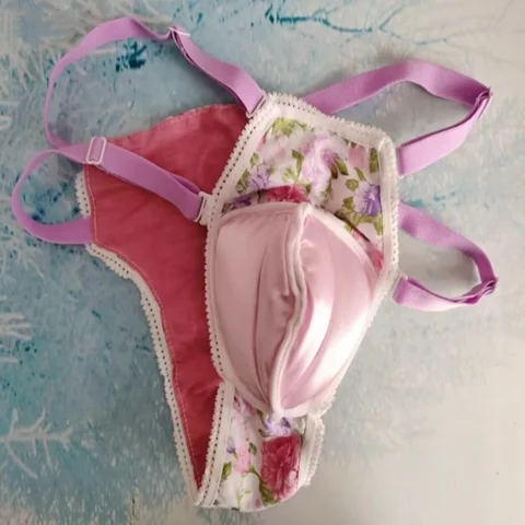 Мужские сексуальные кружевные стринги ручной работы с цветочным принтом, открытые выпуклые трусы с наполнителем из хлопка, мягкие на ощупь Т-образные спинки, эротические стринги для пар, трусы BF