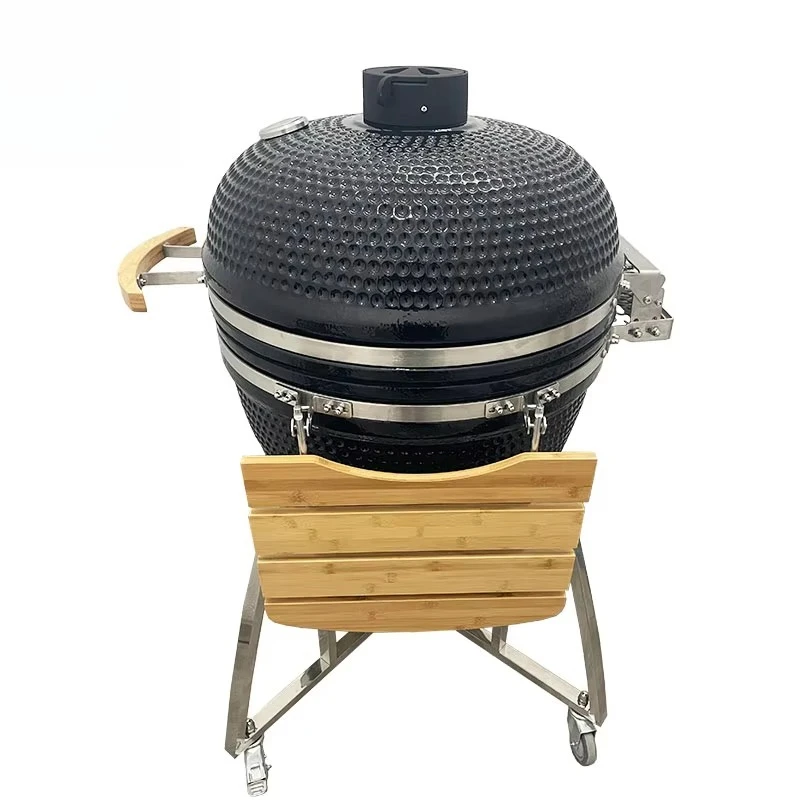 Фото Керамический угольный гриль KIMSTONE KAMADO 26 дюймов, большой, черный, для барбекю (Китай) №4