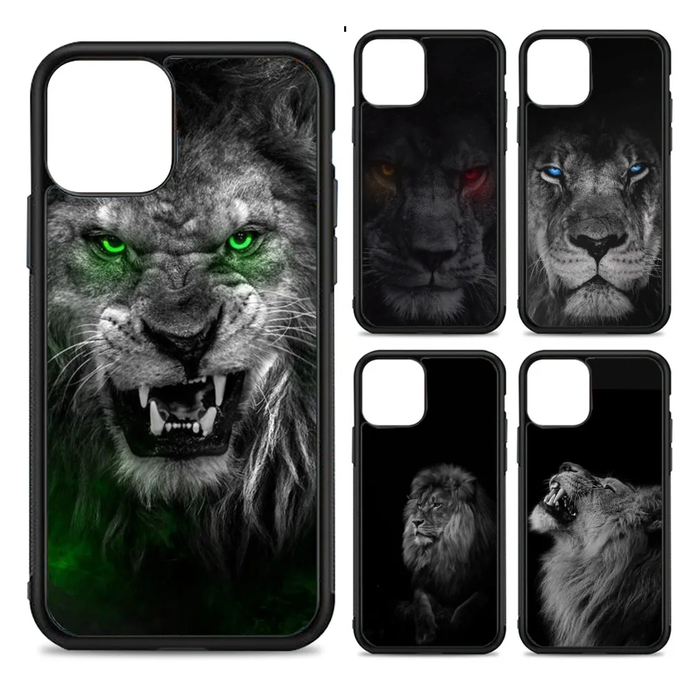 Роскошный чехол для телефона Lion Wild Animals силиконовый из ПК + ТПУ IPhone 11 12 13 14 15 16 Plus Pro