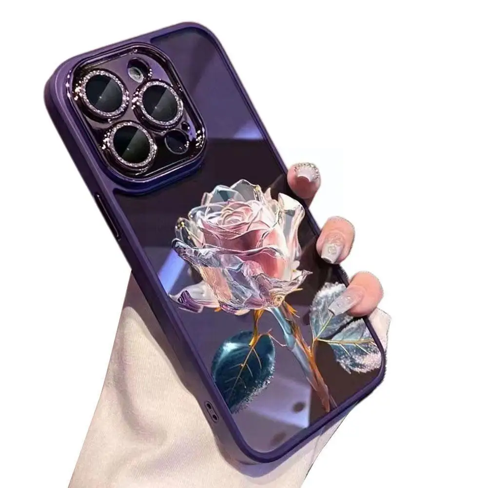 

Fairy Rose For Fairy Rose Phone For 12/13/14 Series Purple Rose For 14 Pro Max Woman G1w7