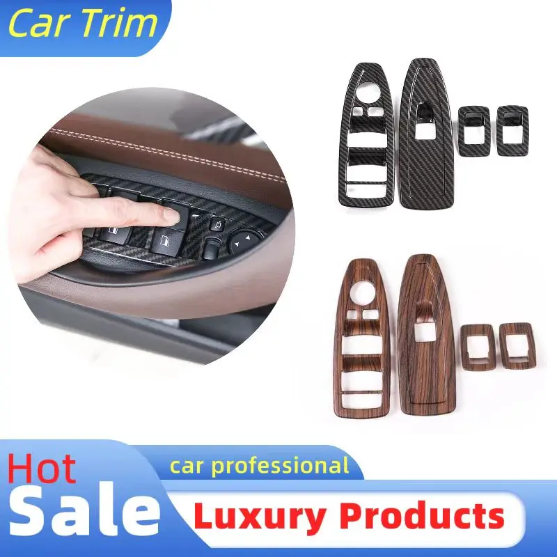 

4pcs Carbon Fiber Style Window Lift Switch Frame Trim For BMW X1 F48 2016-2020 For BMW X2 F47