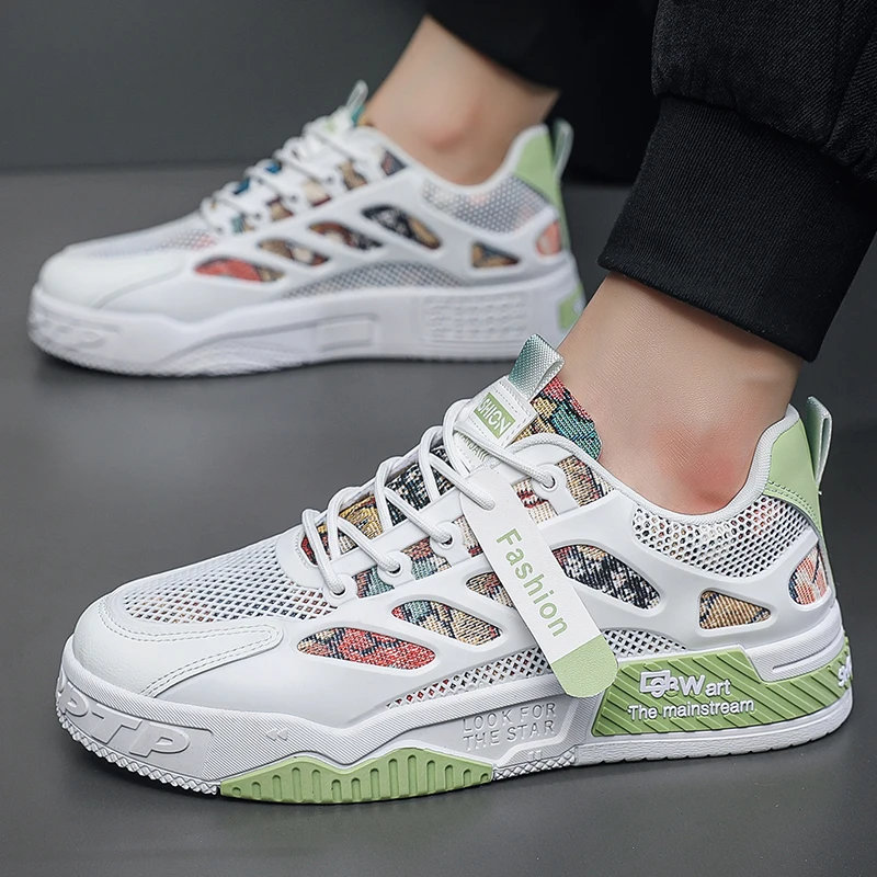 Модные кроссовки мужская обувь дышащая для ходьбы сетчатые повседневные в