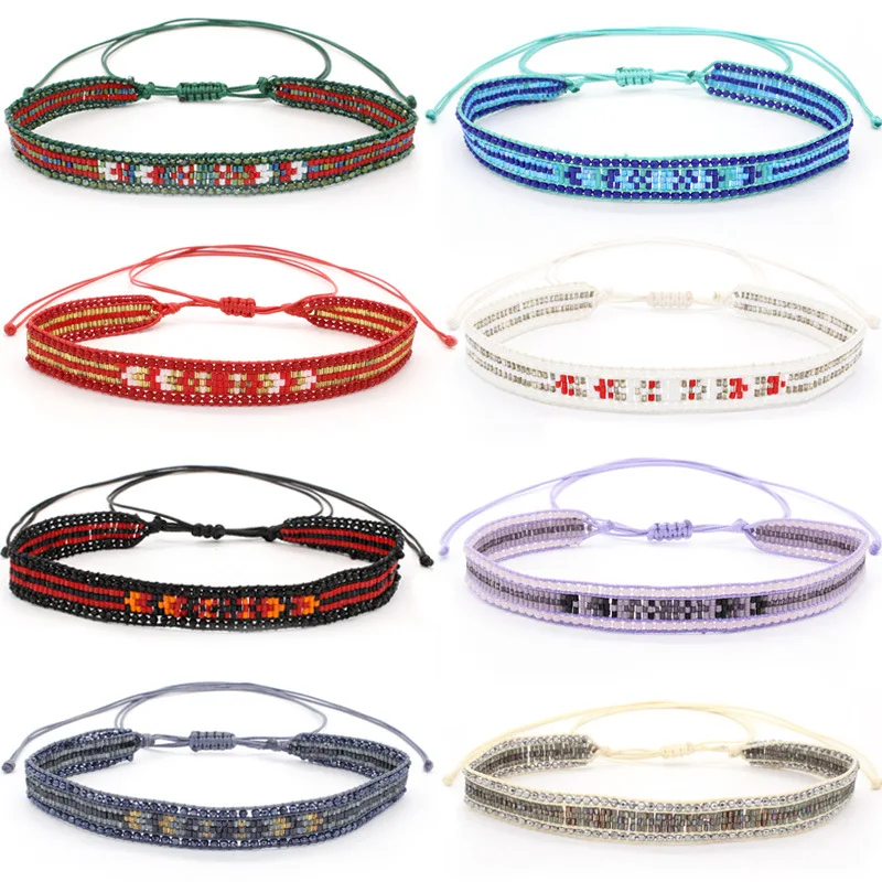 

New Bohemian Goth Ethnic Choker Necklace for Women Collar Crystal Handmade Braided Rope Collarbone Necklace Female Jewelry Gift