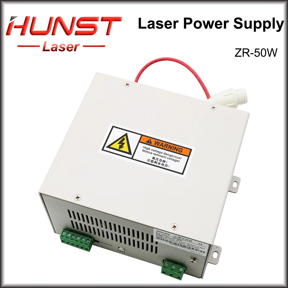 HUNST ZR 50W Laser Power Supply for 40W 50W Co2 Glass Laser Tube Engraving and Cutting Machine 2Years Warranty.