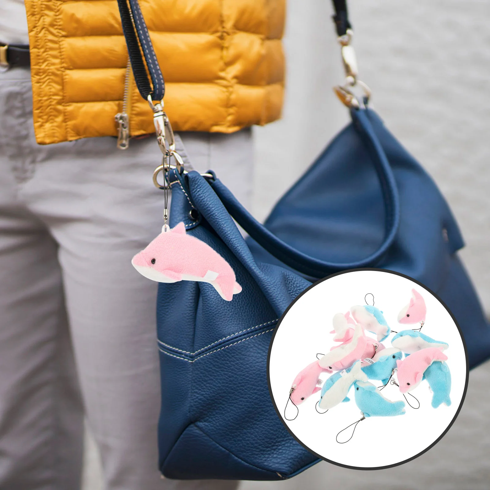 

12Pcs Wear-resistant Key Chains Hanging Keychains Plush Bag Pendants Bag Supply