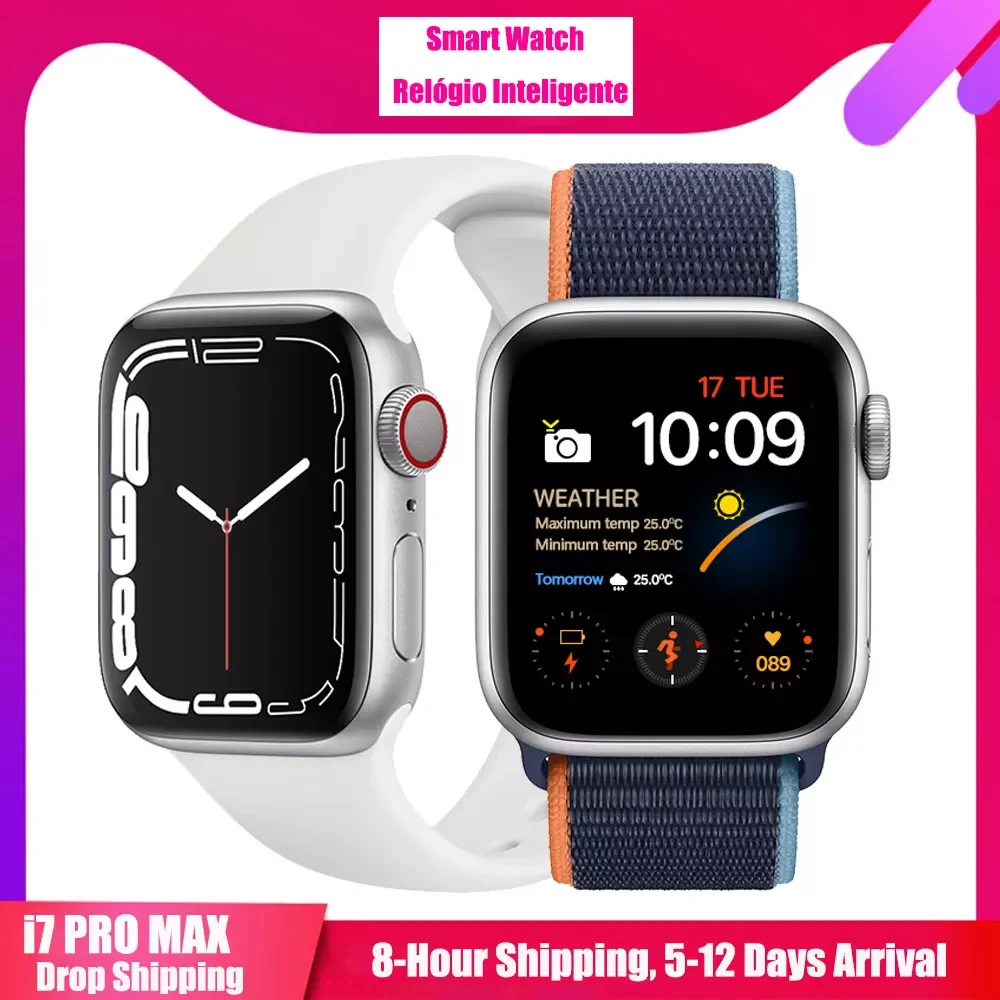 

New i7 PRO MAX Smartwatch IWO14 Series 7 Watch Bluetooth Call Heart Rate IP67 Waterproof Sport Watch PK IWO13 PRO X8 MAX W17 W27