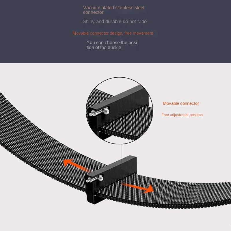 Браслет спортивный Миланский для Xiaomi сменный с магнитной сеткой из нержавеющей