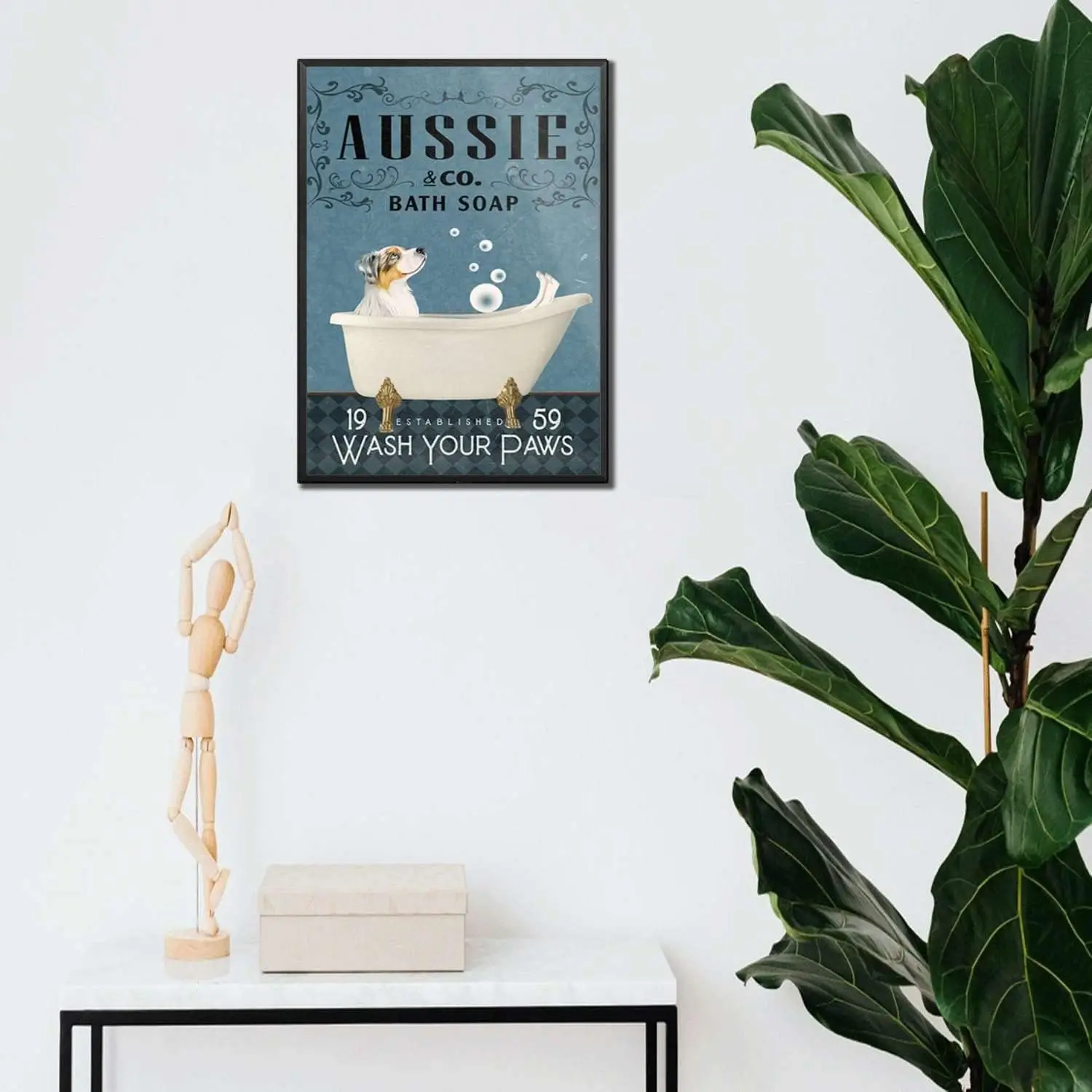 vemso ustrln Sheph Lovers Cnvs плакат Wll rt для кофейни Bthroom Home Deco decortve wll 16x