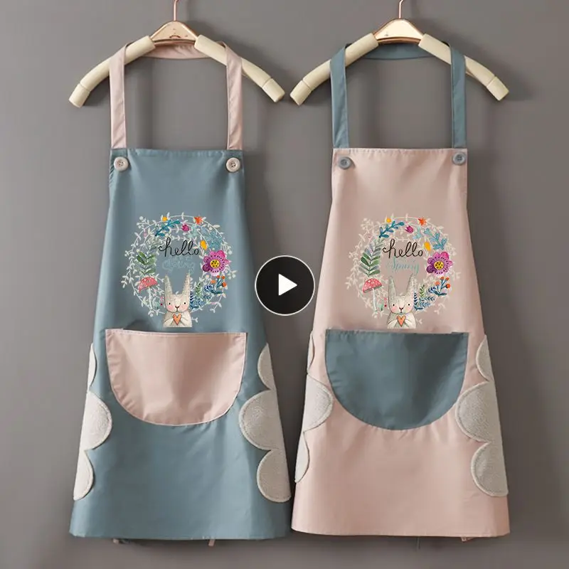 

Daily Necessities Cooking Apron Waterproof Oil-proof Stain-free Hand Wipe Lovers Apron Kitchen And Household Goods Anti-oil Pvc