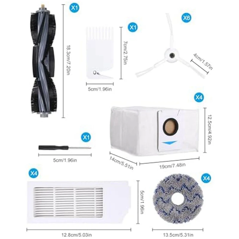 Аксессуары для пылесоса ECOVACS DEEBOT X1 Omni/X1 E Turbo основная боковая щетка Швабра