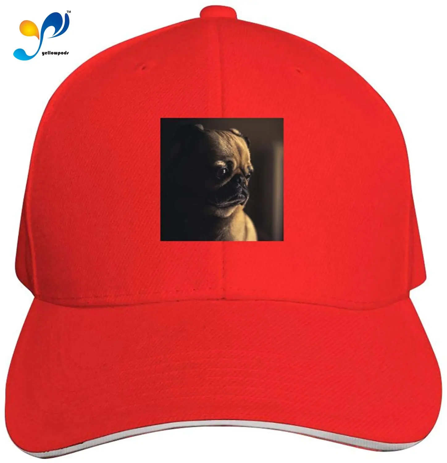 

Funny Plain Hat Pug Dog Animals Classic Arc Dome Sandwich Caps