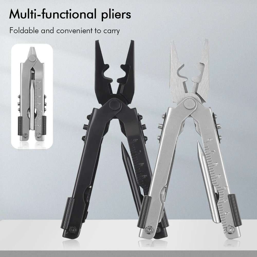 

TURWHO 12 In 1 Multi-Purpose Pliers Outdoor Camping Multi Purpose Repair Tool Pocket Knife Bottle Opener Portable Folding Pliers