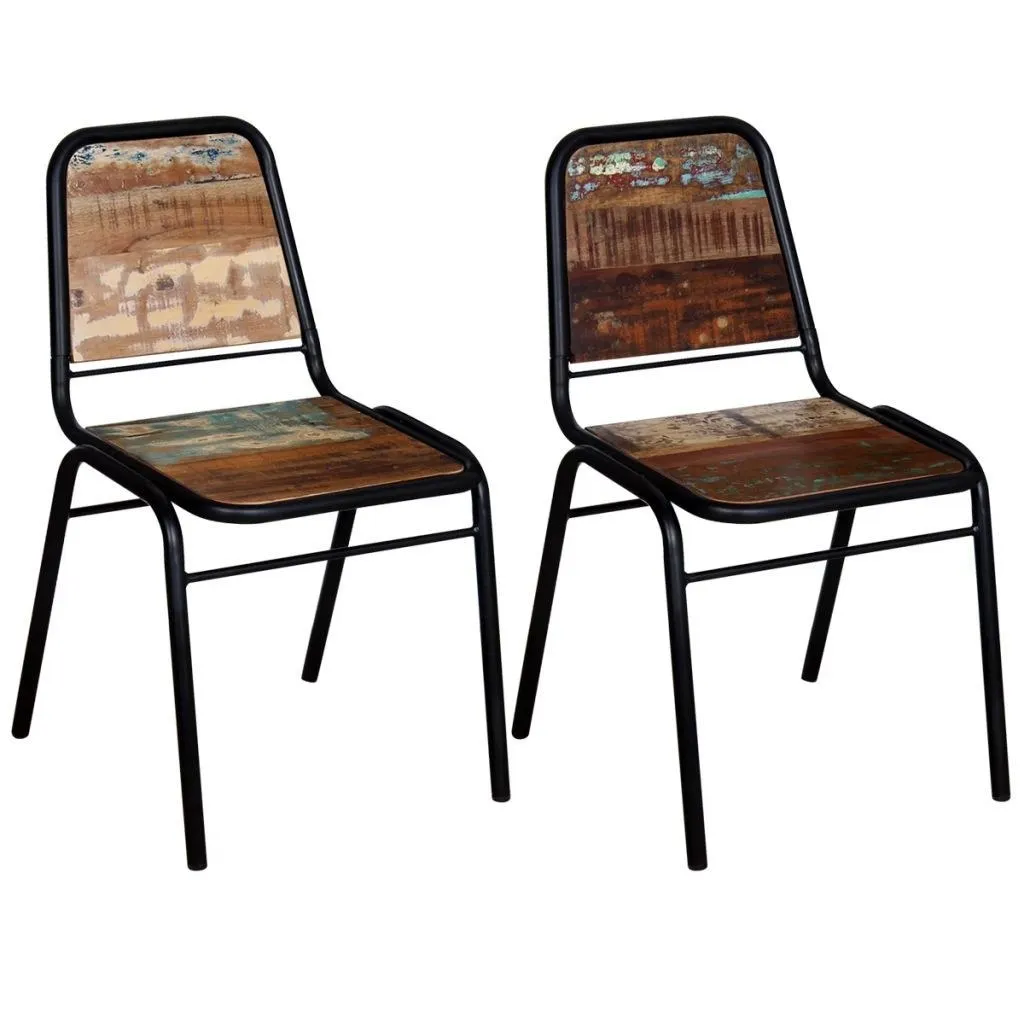 

Dining Chairs 2 pcs Solid Reclaimed Wood 17.3"x23.2"x35"