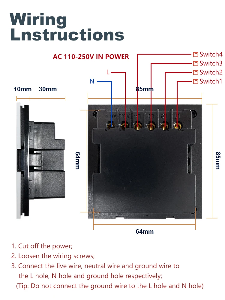 LOGEN Tuya Zigbee UK Switch 4-полосная сцена Функция обнаружения человеческого тела