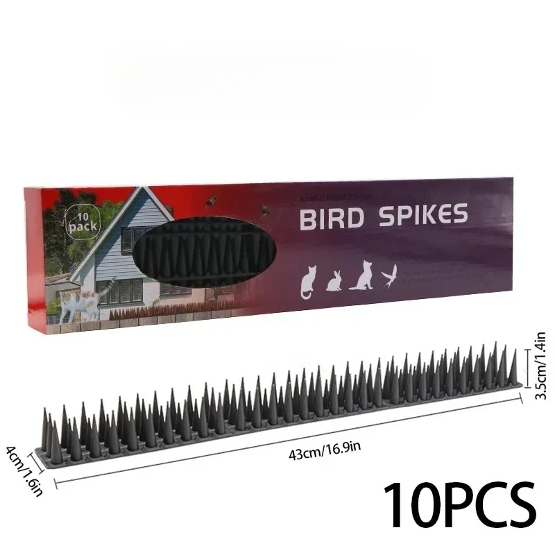 

10/12 шт. пластиковые шипы для птиц, съемные сдерживающие шипы для голубей, противоскользящие шипы для забора, настенные шипы для отпугивателей птиц, кошек