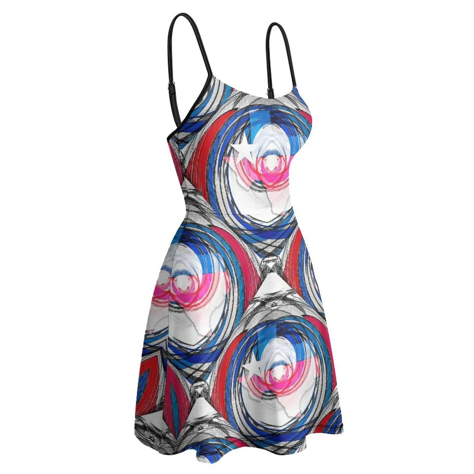 Экзотическое женское платье на бретельках с изображением Техасского флага