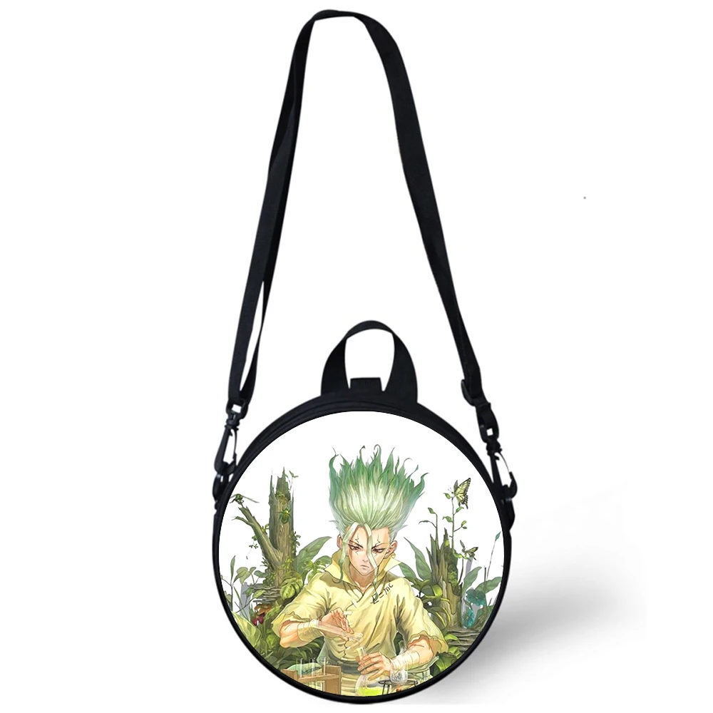 Dr STONE anime Child kindergarten Bag 3D Print Crossbody Shoulder Bags For School Women Mini Round Bagpacks Rugtas Bag