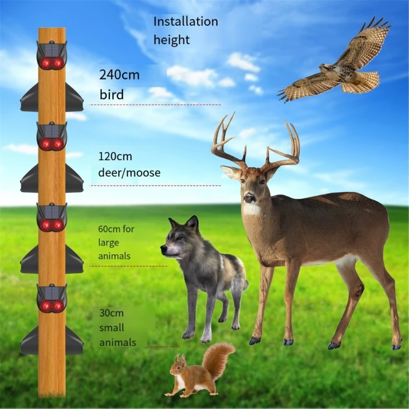 D0AB Защита для сада Солнечные средства отпугивания животных со стробоскопом