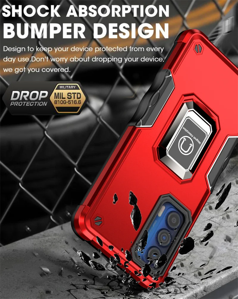 for motorola edge 20 pro case magnetic ring holder armor back cover for moto edge 20pro 20 lite 2021 kickstand phone cases free global shipping