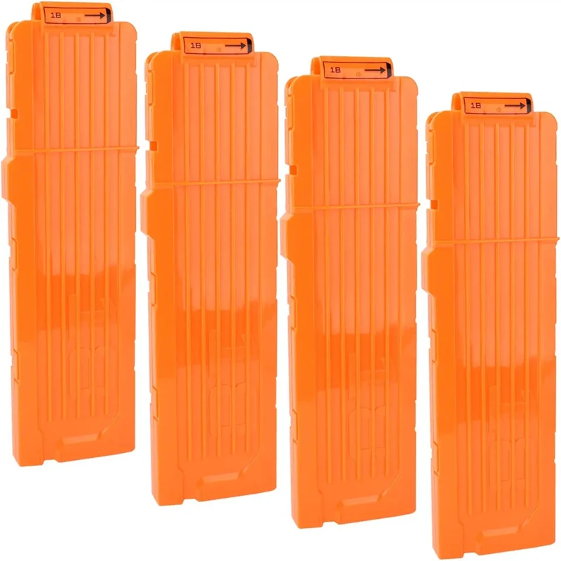 

4pcs Soft Bullet Clips 18-Darts Quick Reload Clips Magazine Clips for Nerf Toy Dart Gun(Orange)