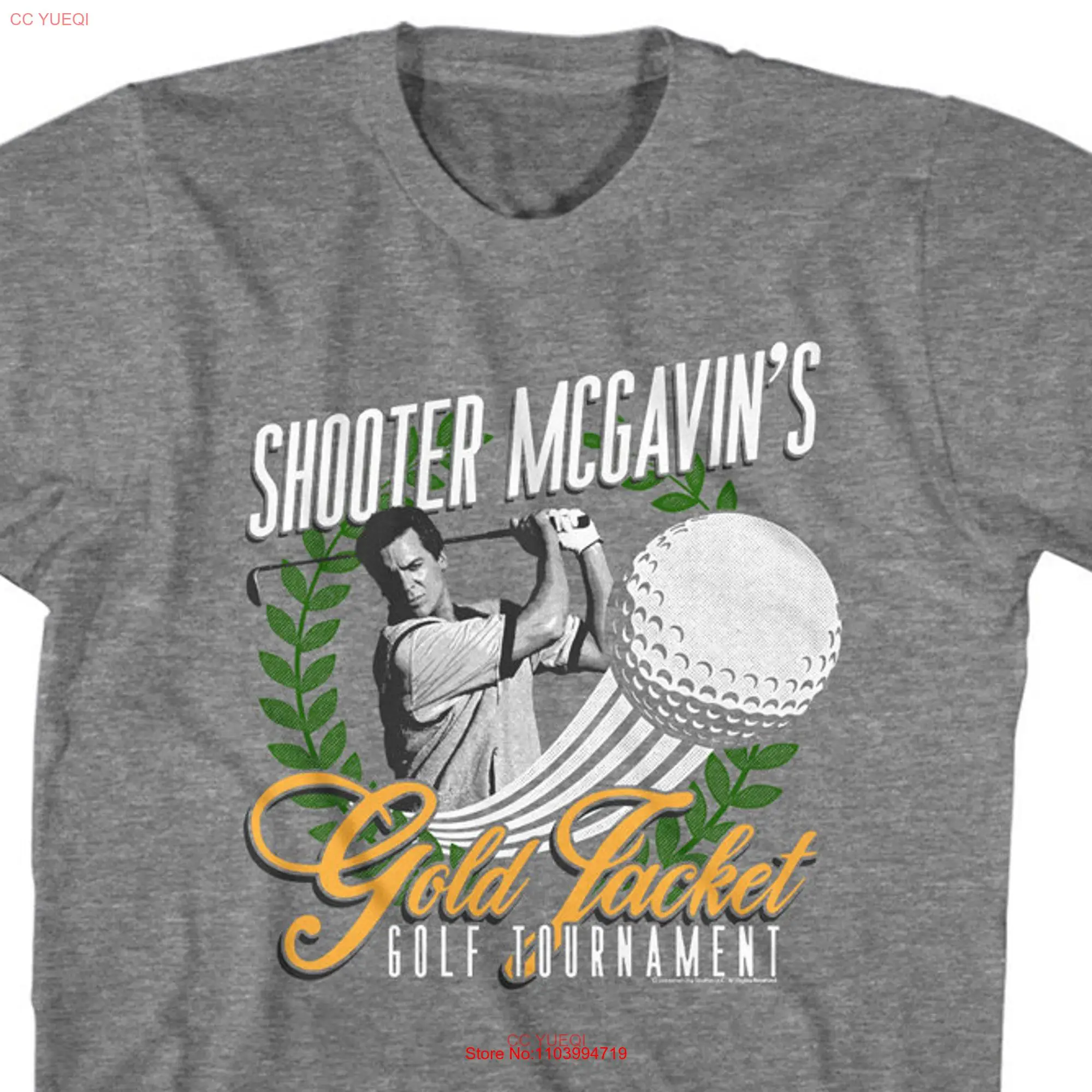 Happy Gilmore Shooter McGavin's Золотая куртка Tournament футболка цвета хаки с длинными или