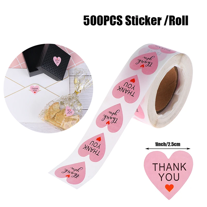 

1 дюйм, 500 шт., Наклейки с надписью «Thank You»
