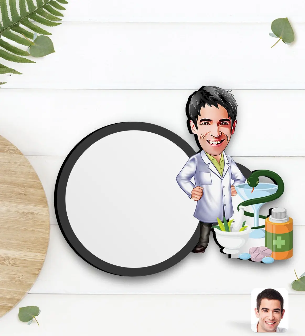 

Персонализированный мужской фармацевтический карикатура деревянной чашки altlığ2