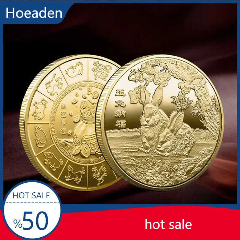 

Rabbit Coins New Year 2023 Year Of The Rabbit Feng Shui Coin Collectible Coin Souvenir Art Collectible New Year Decoration Gift