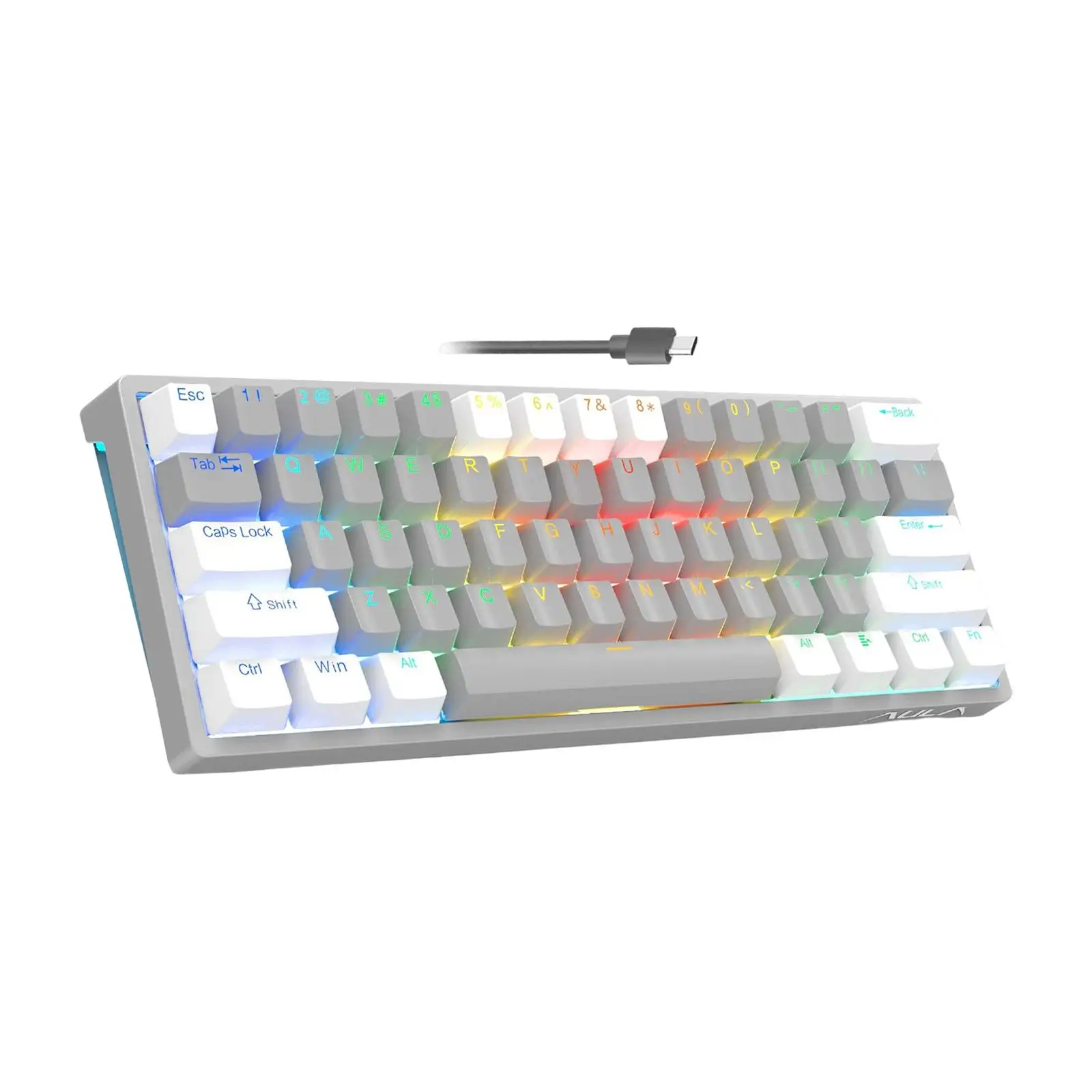 

Mechanical Gaming Keyboard Scratchproof Wear Resistant Smooth Quick Response 61 Keys Mechanical Keyboard for PC Office Worker