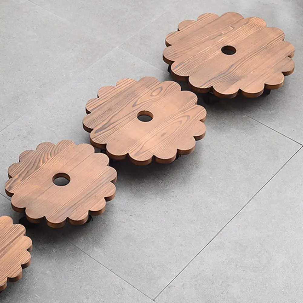 

Movable Solid Color Stable Round Edge Flowerpot Holding Stand for Garden