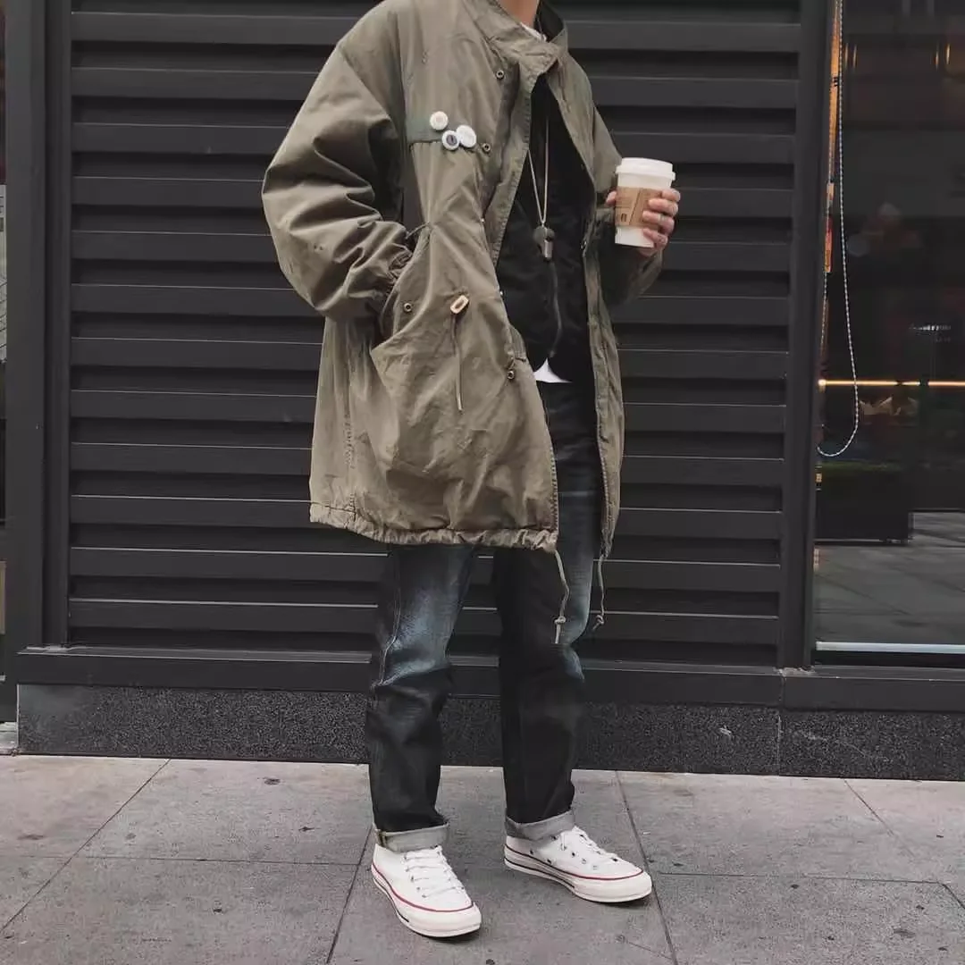 Длинная ветровка первого поколения с грязевым окрашиванием VISVIM WMV 18SS SIX-FIVEFISHTAILPARKA