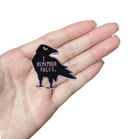 d0368 crows i remember faces enamel pin badges lapel pins for backpack brooches for clothing anime metal pin jewelry accessories