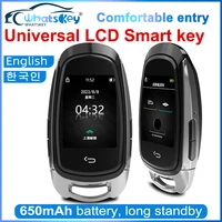 lcd button smart key car alarm keyless entry system multi national language smart start system 15 seconds to change the car logo