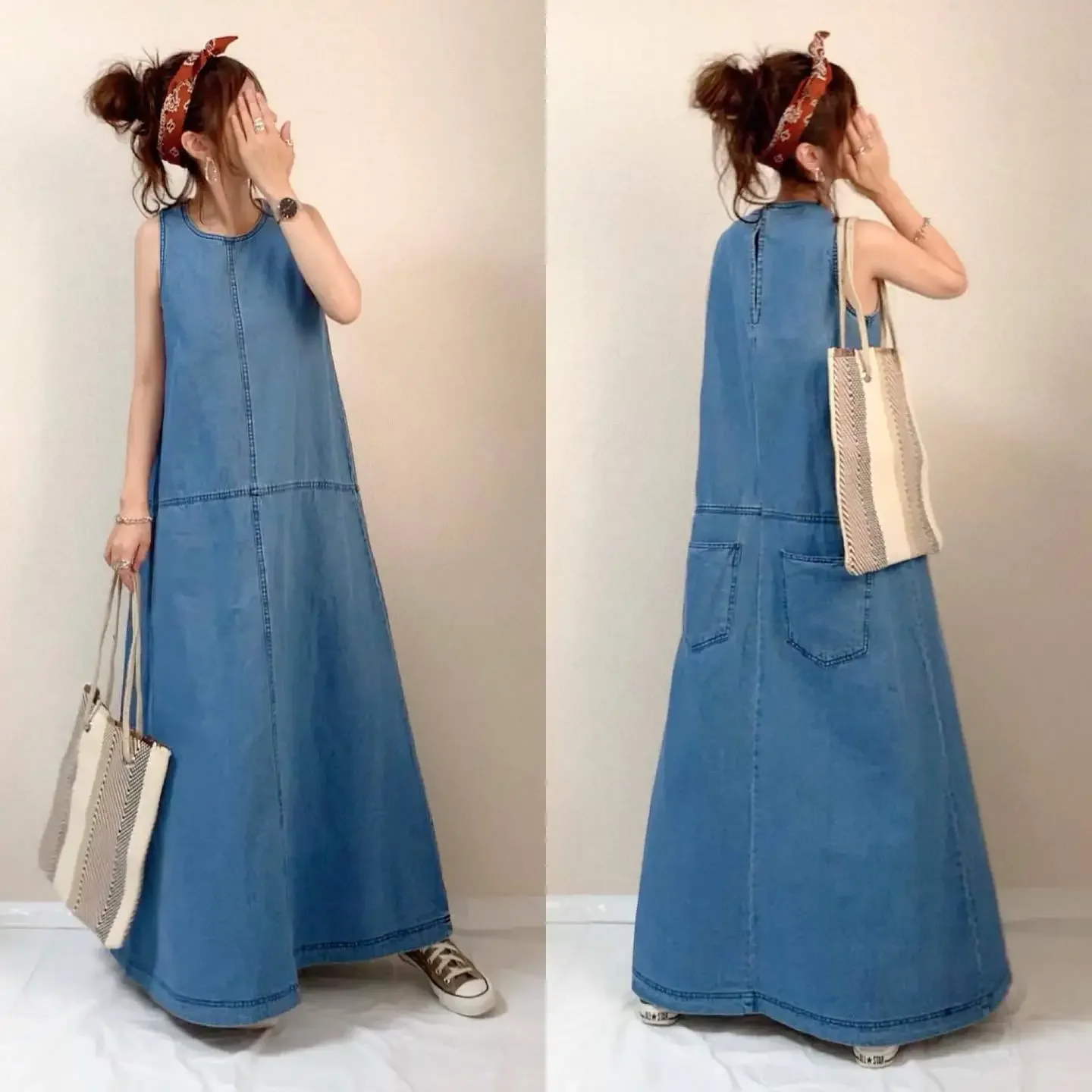 В наличии! Осень 2022 новый стиль японское свободное утягивающее платье-жилет без