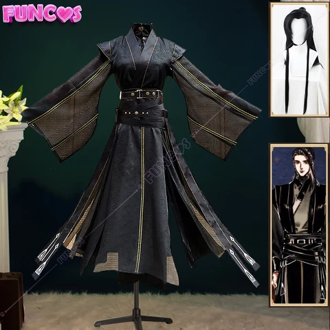 Парик для косплея TGCF He Xuan, Аниме Костюм Тянь Гуань Си фу, сезон 2, Ming Yi, черная униформа для погружения в воду, лодки Хань фу, черные волосы