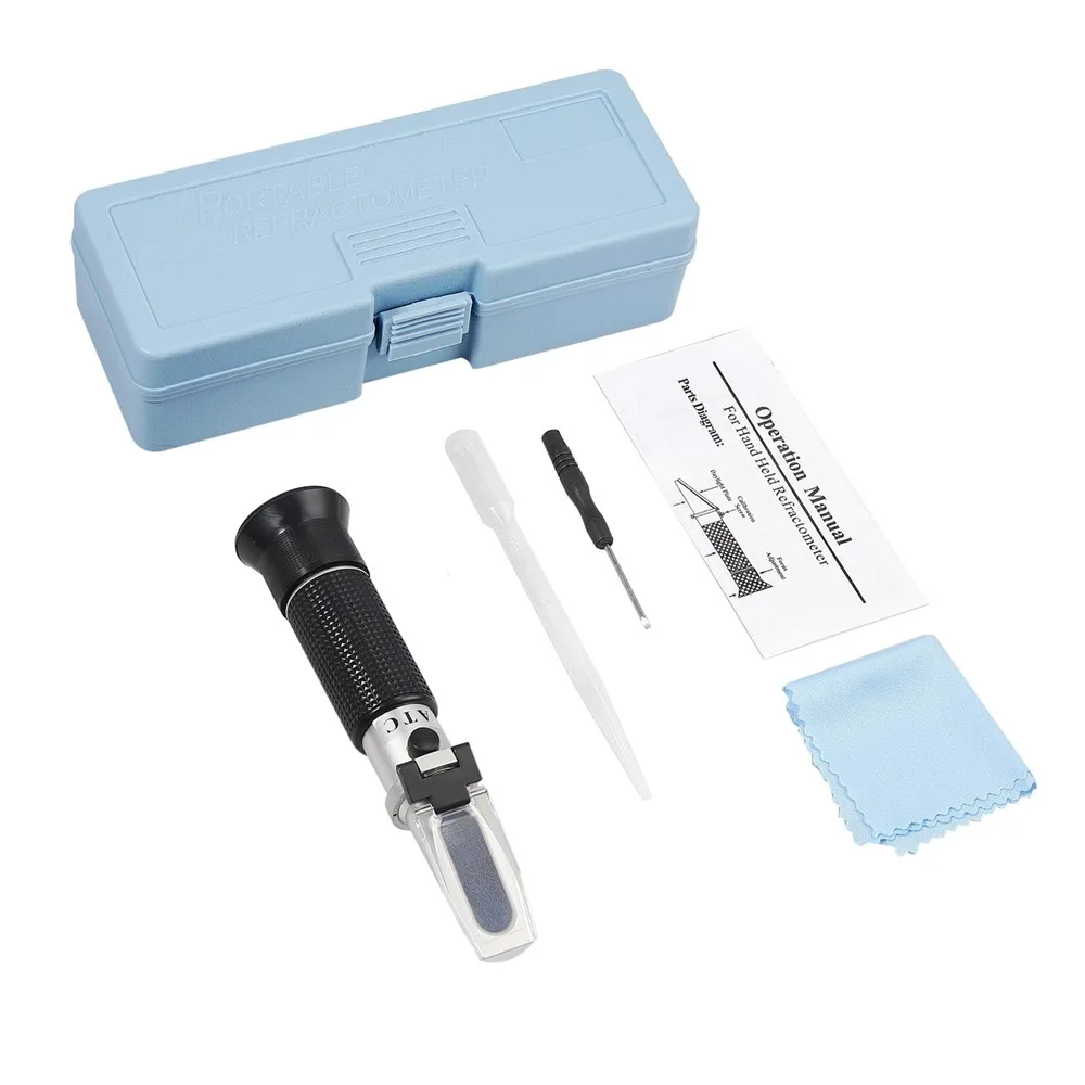 

Handheld Atc Refractometer 0-90% Brix Sugar Optical Instruments Auto Refractor Fruit Sauce Meter Measuring Tool