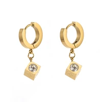 fashion classic luxury titanium steel geometric square earrings wear sleeping shower women jewelry earrings 2022