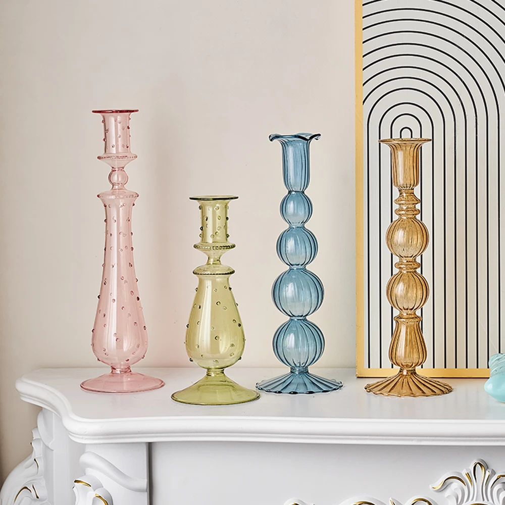 Стакан для свечей из стекла Nordic Home Decor Wedding Decoration Candlesticks для свечей Центральный стол Гостиная Дом Подарок.