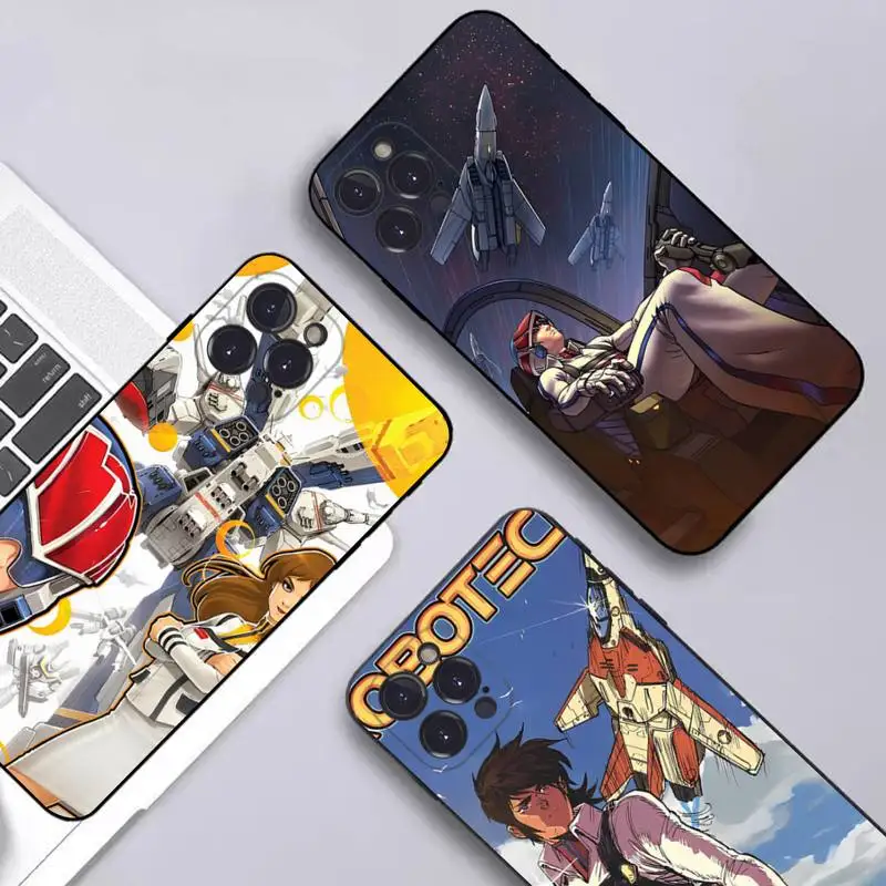 

MINISO robotech Phone Case Silicone Soft for iphone 14 13 12 11 Pro Mini XS MAX 8 7 6 Plus X XS XR Cover
