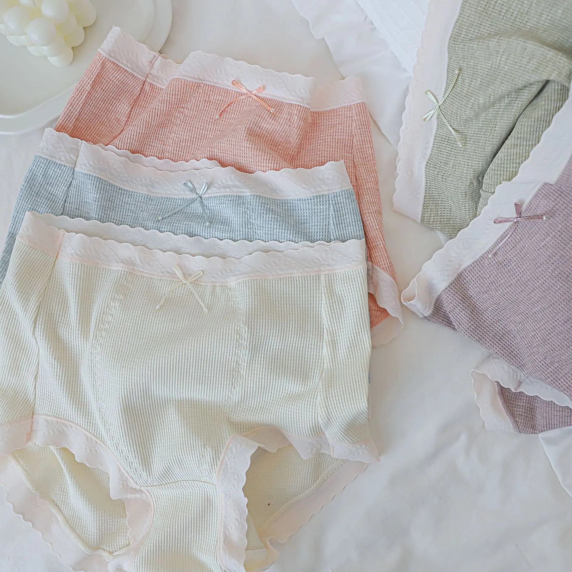 

High-Rise Seamless Panties women Regenerated cellulose fiber underwear Japanese simple Striped summer briefs women N8094