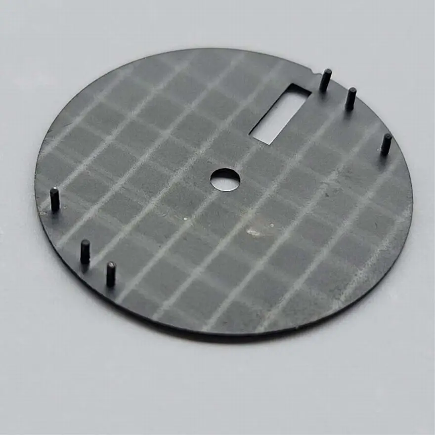 Watch accessories dial black colored nails with green luminous for nh35/36 men's mechanical watches modified 28.5 mm  Date-day