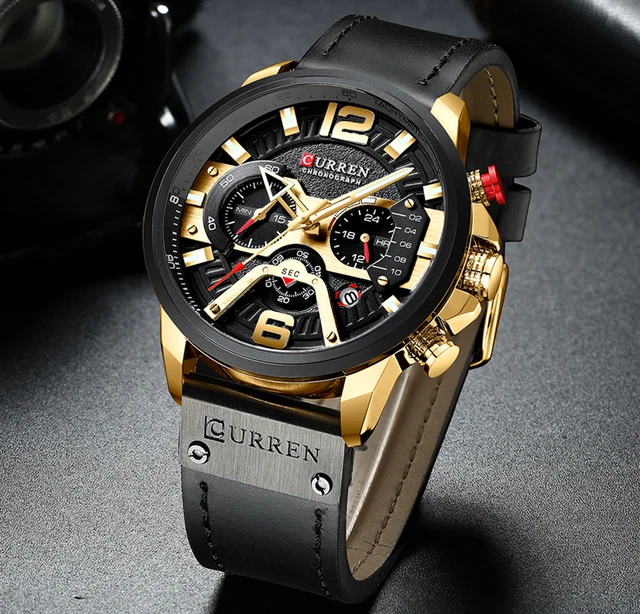 CURREN Luxury Military Leather Wrist Watch Relogio Masculino 1