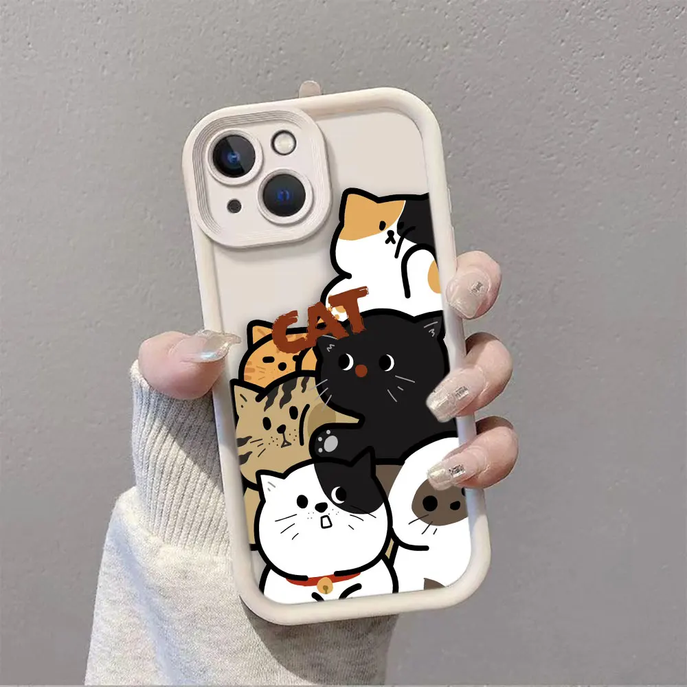 Мультяшный милый котенок кошка для Infinix CAMON 20 SPARK 10 SMART 5 6 7 8 HOT 30 30I 40 40I PRO VIP 4G